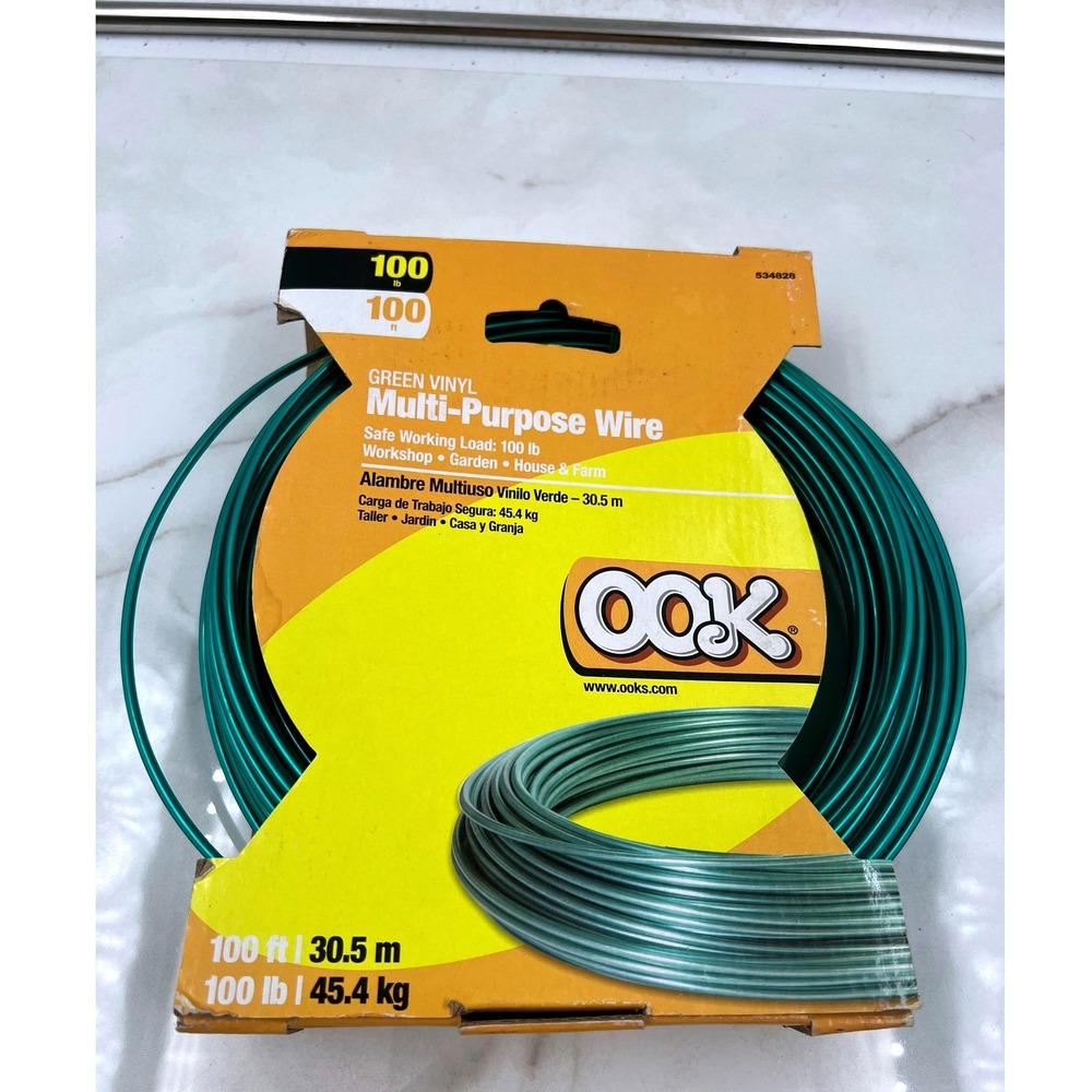 OOK Green Vinyl Multi-Purpose Wire 100ft 100lb Safe Working Load 534828
